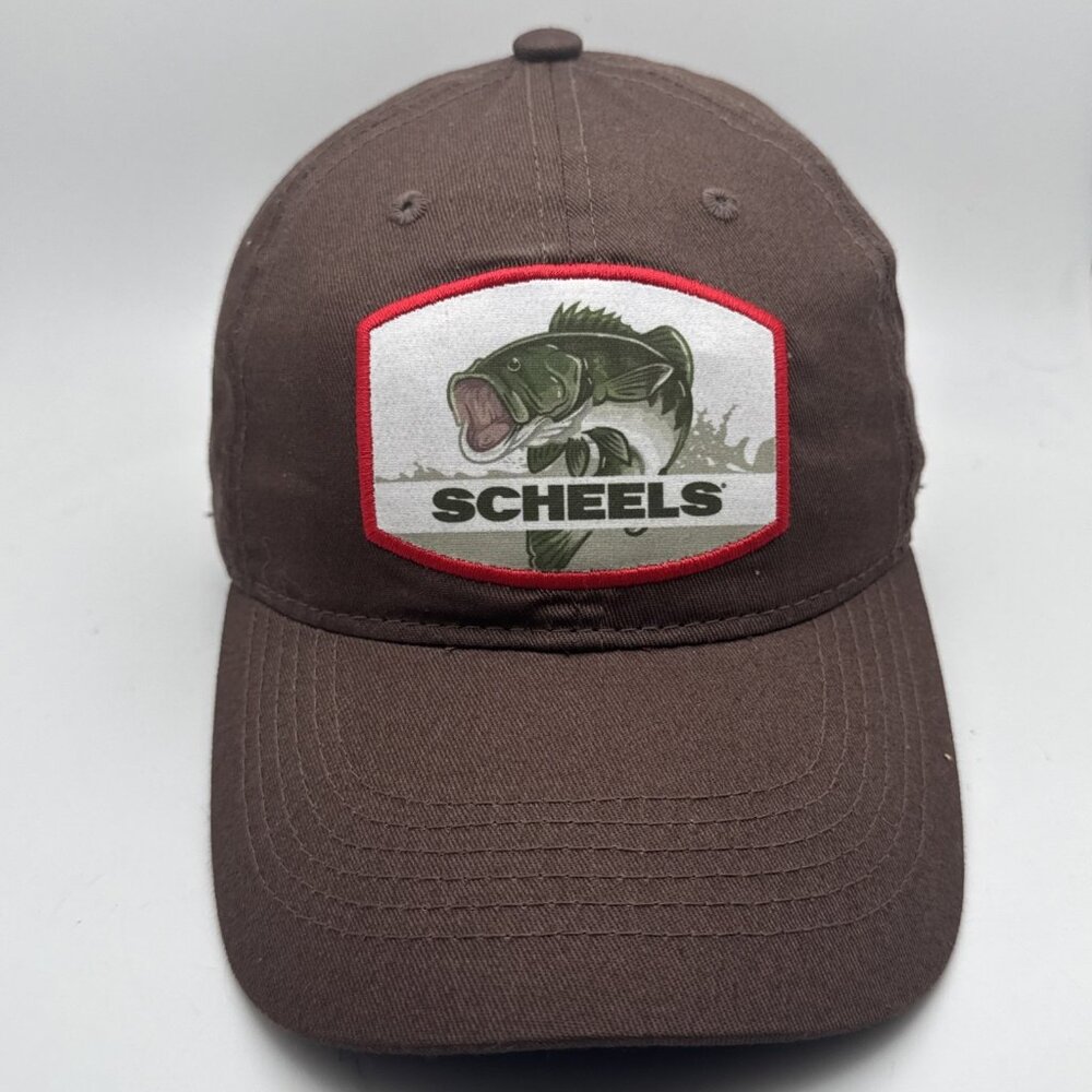 Scheels Fishing Snapback Hat Cap Outdoors Adjustable Brown